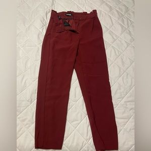Express Ankle High Rise Maroon